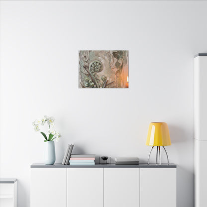 Datsuzoku Fern Unfurling Canvas Art - Japandi Texture