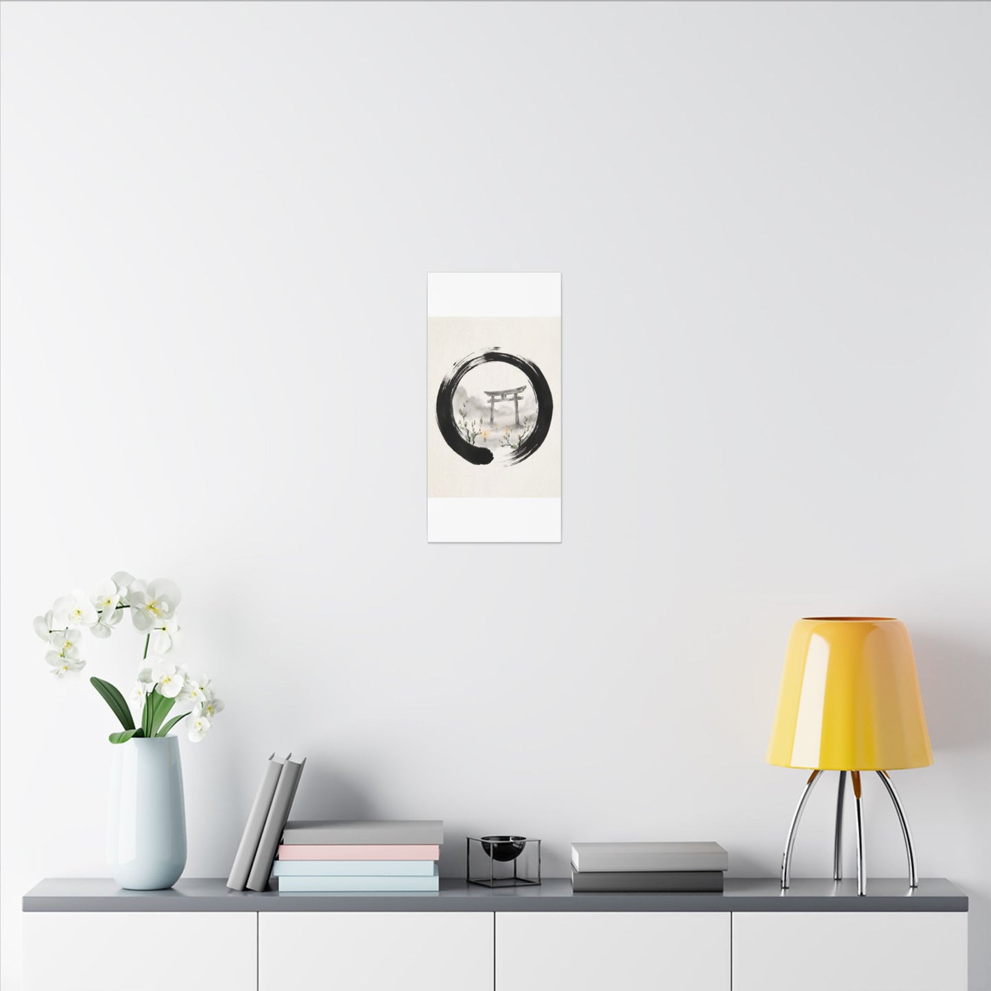 Spring Torii Gate Enso Canvas Art | Tranquil Decor