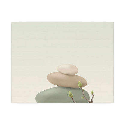 Dawn River Stones Canvas Art - Japandi Fukinsei