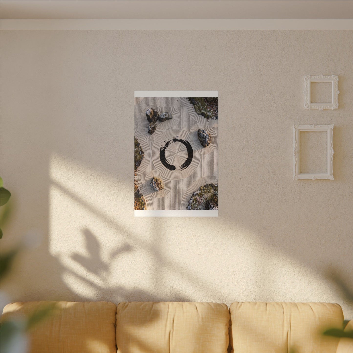 Rock Garden Canvas Art | Winter Zen Enso Art