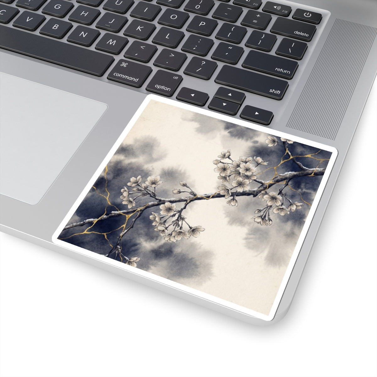Cherry Blossom Gold Vein Sticker | Philosophical Kintsugi Art Art Print