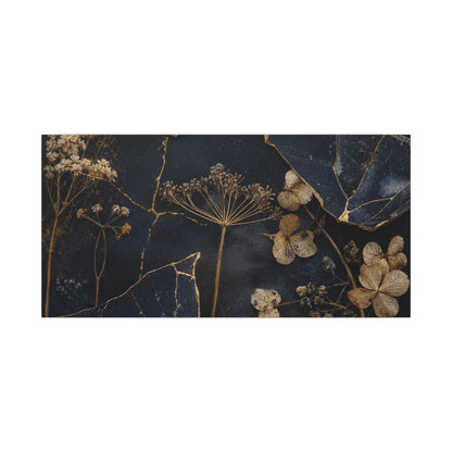 Philosophical Dried Flowers Canvas Art - Broken Beauty Kintsugi