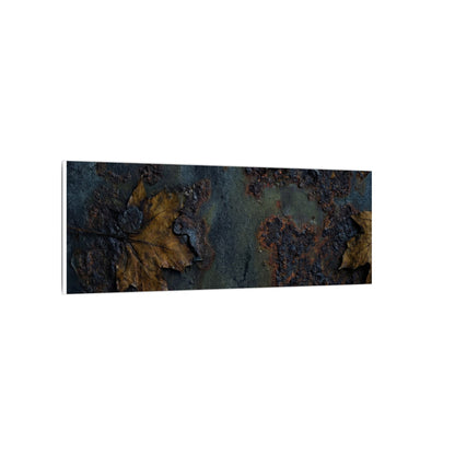 Shibui Rust Patina Canvas Art - Dark Japandi Charcoal Ink