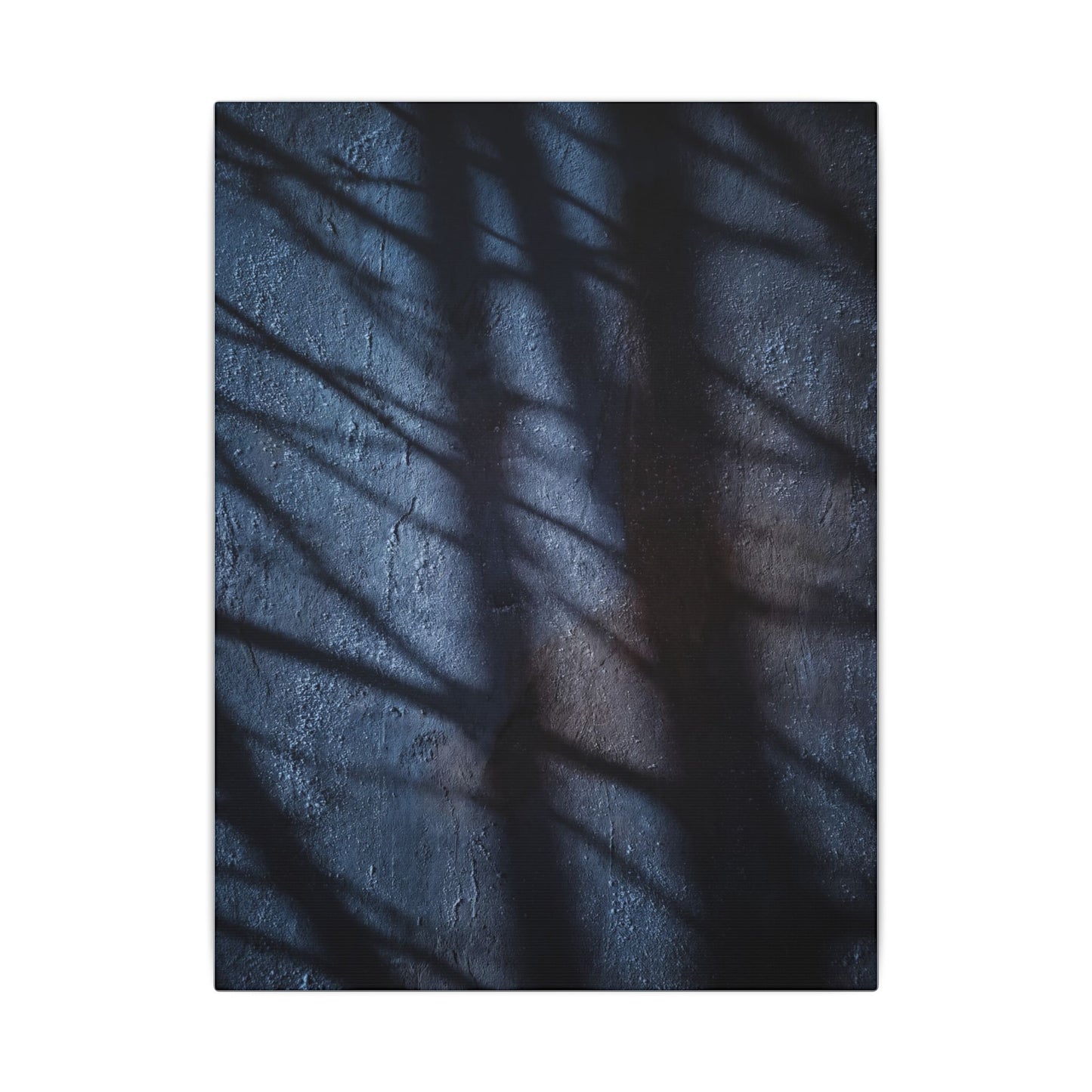 Dark Japandi Shadow Play in Moonlight | Moody Minimal Canvas Art