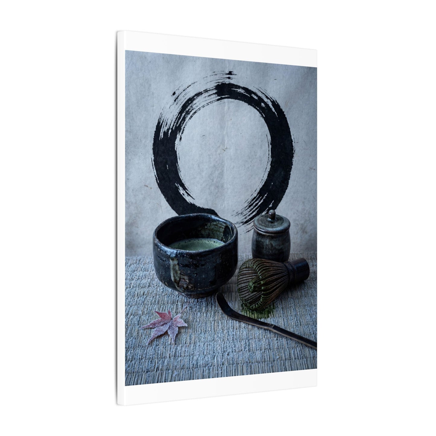 Tea Ceremony Canvas Art | Winter Zen Enso Art