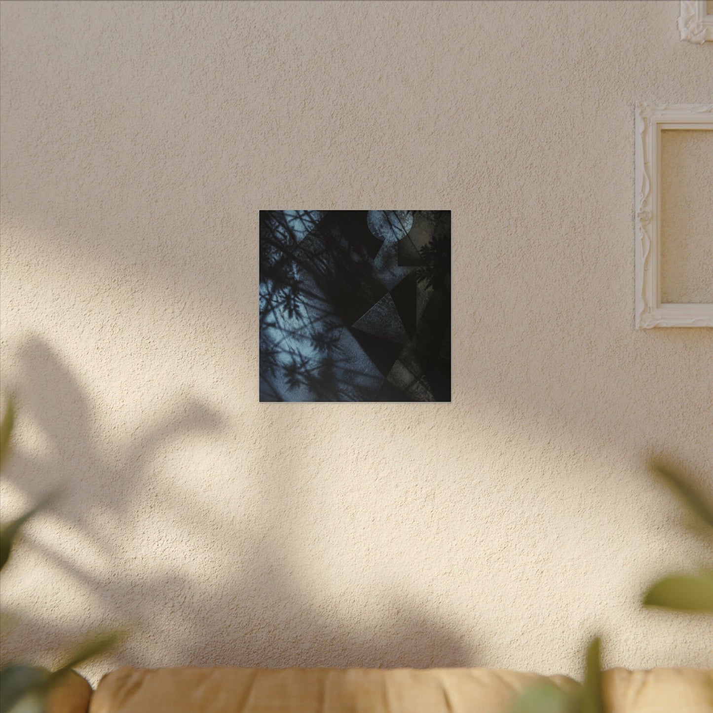 Shadow Play Winter Canvas Art | Dark Japandi Luxurious Design