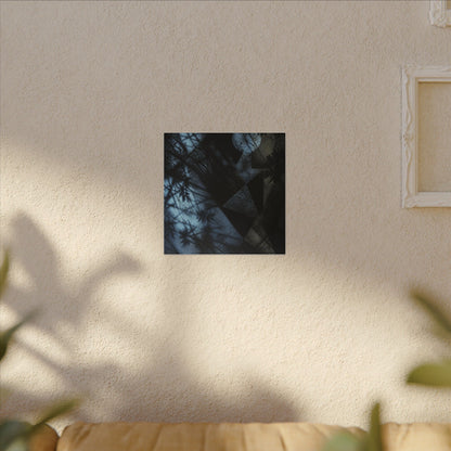 Shadow Play Winter Canvas Art | Dark Japandi Luxurious Design