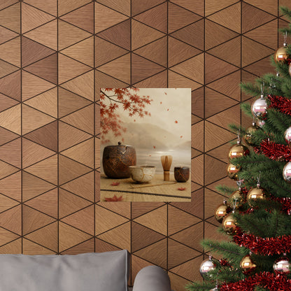 Kintsugi Tea Ceremony in Overcast | Gold Vein Wall Art Print