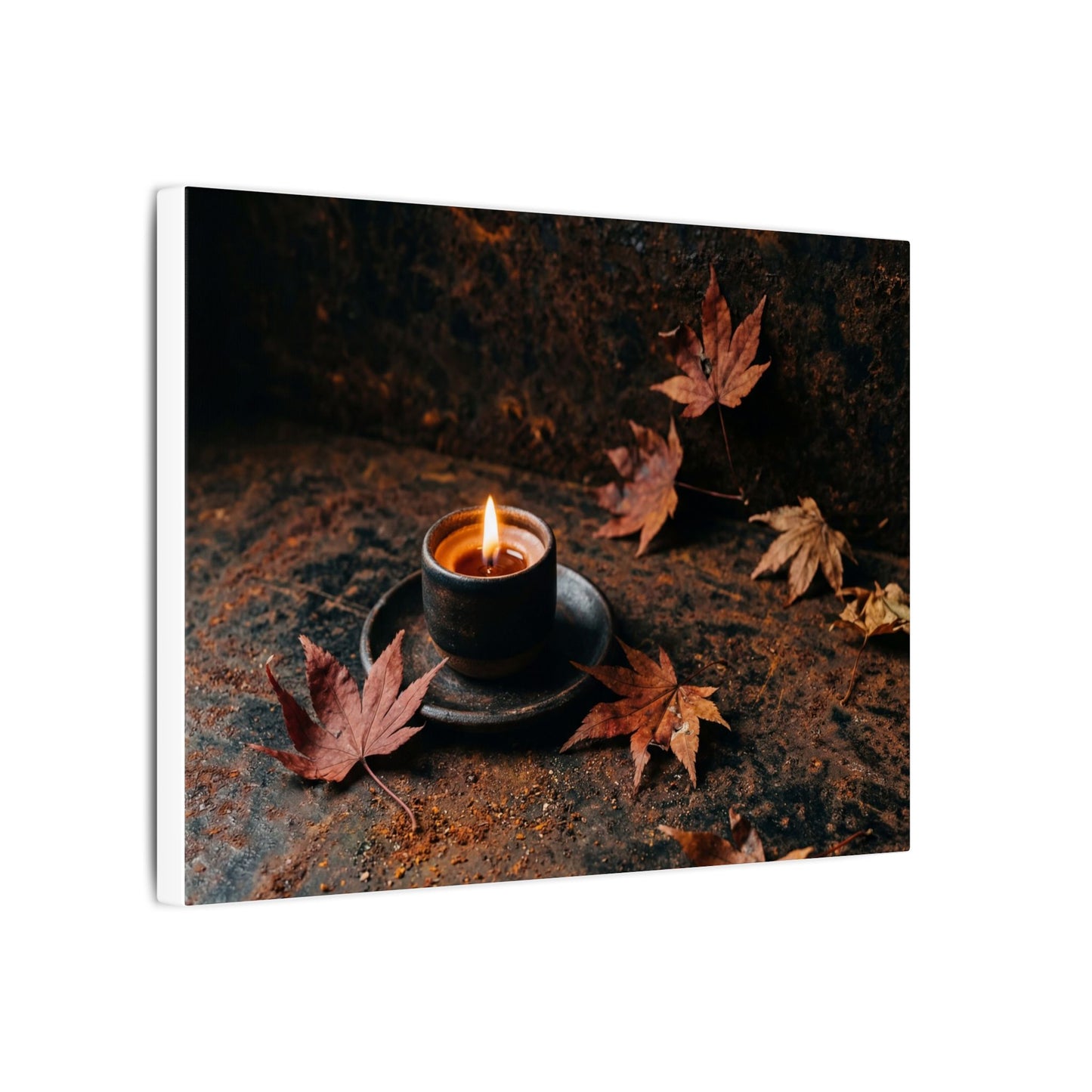 Autumn Rust Patina Shadow Zen Canvas Art | Sophisticated Decor