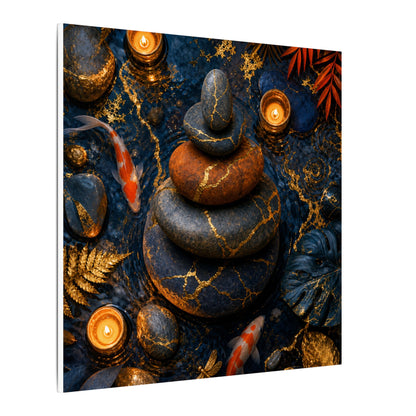 Summer River Stones Gold Vein Canvas Art | Resilient Decor