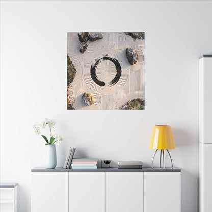 Rock Garden Canvas Art | Winter Zen Enso Art