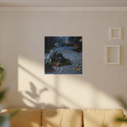 Autumn Incense Smoke Karesansui Canvas Art | Calm Decor
