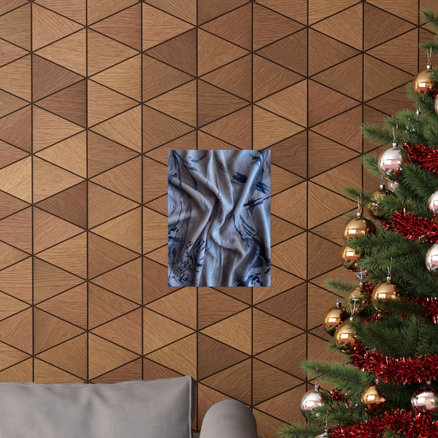 Silk Drape Wall Art Print | Winter Japandi Japanese Pattern Art