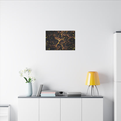 Cracked Earth Moody Minimal Canvas Art | Sophisticated Dark Japandi Art
