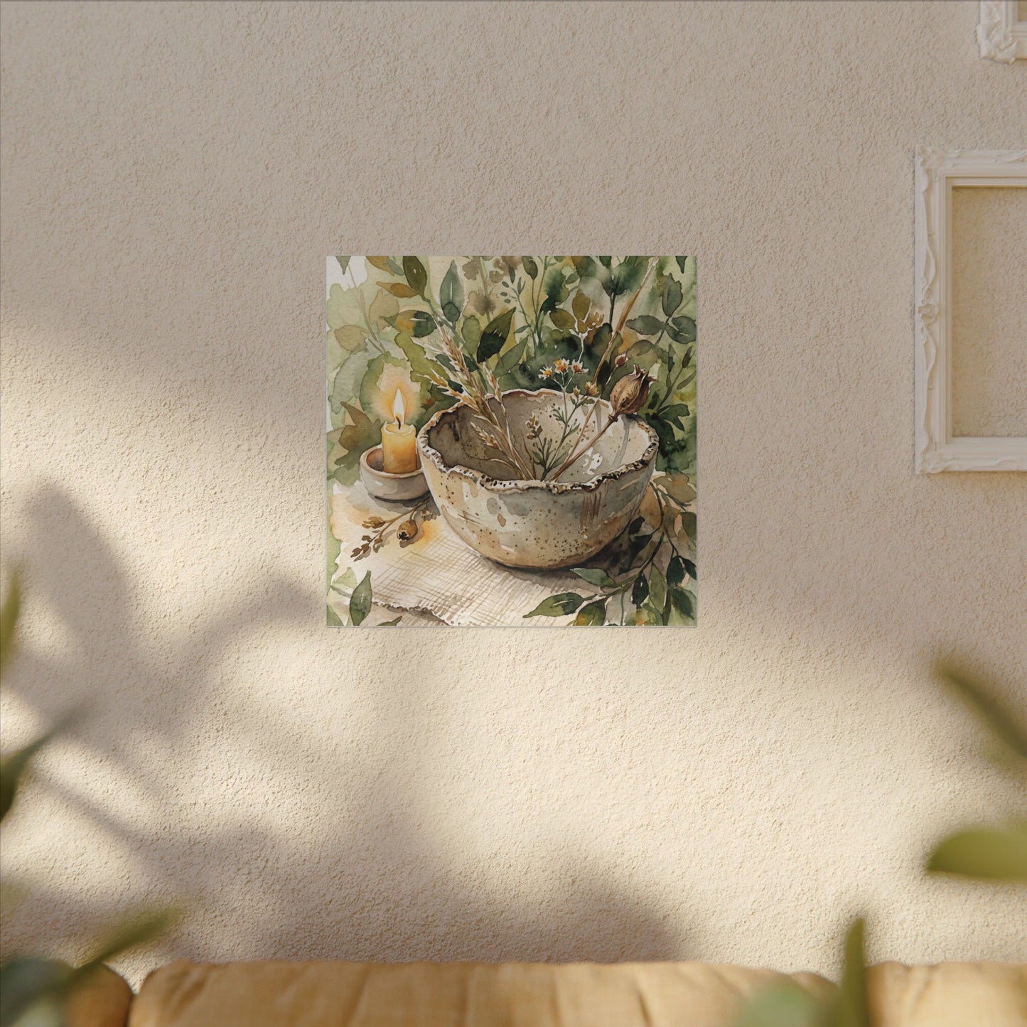 Ceramic Bowl Summer Canvas Art | Japandi Elegant Design