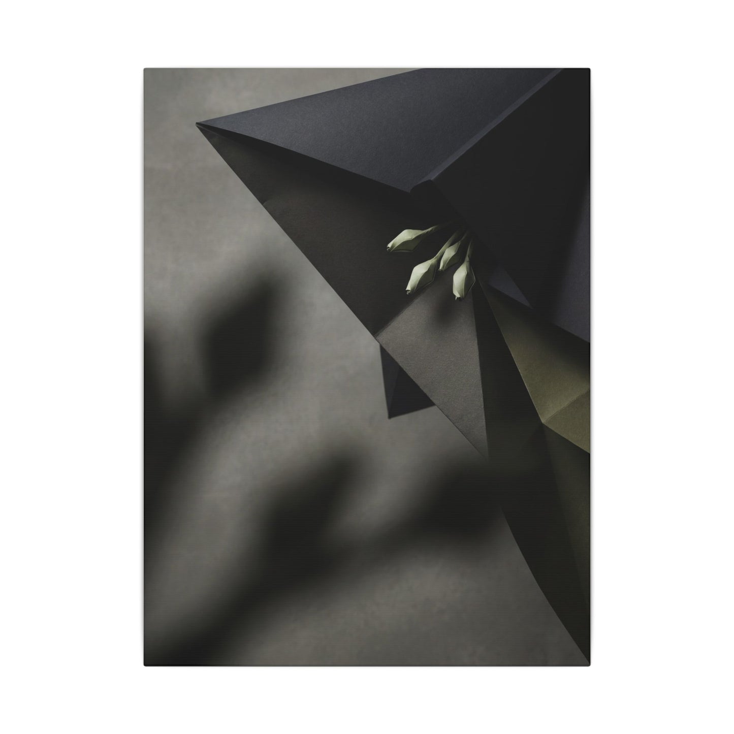 Paper Fold Moody Minimal Canvas Art | Luxurious Dark Japandi Art