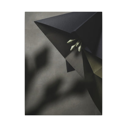 Paper Fold Moody Minimal Canvas Art | Luxurious Dark Japandi Art