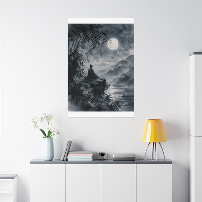 Ink Brushstroke Sumi E Canvas Art | Serene Zen Art