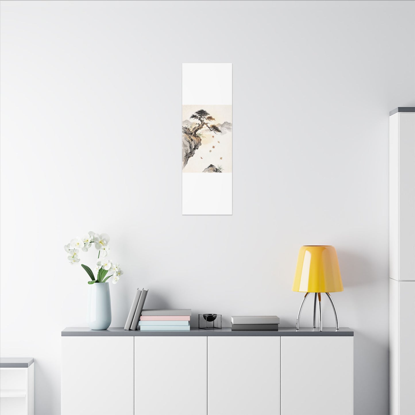 Peaceful Pine Tree Canvas Art - Sumi E Zen