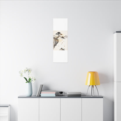 Peaceful Pine Tree Canvas Art - Sumi E Zen