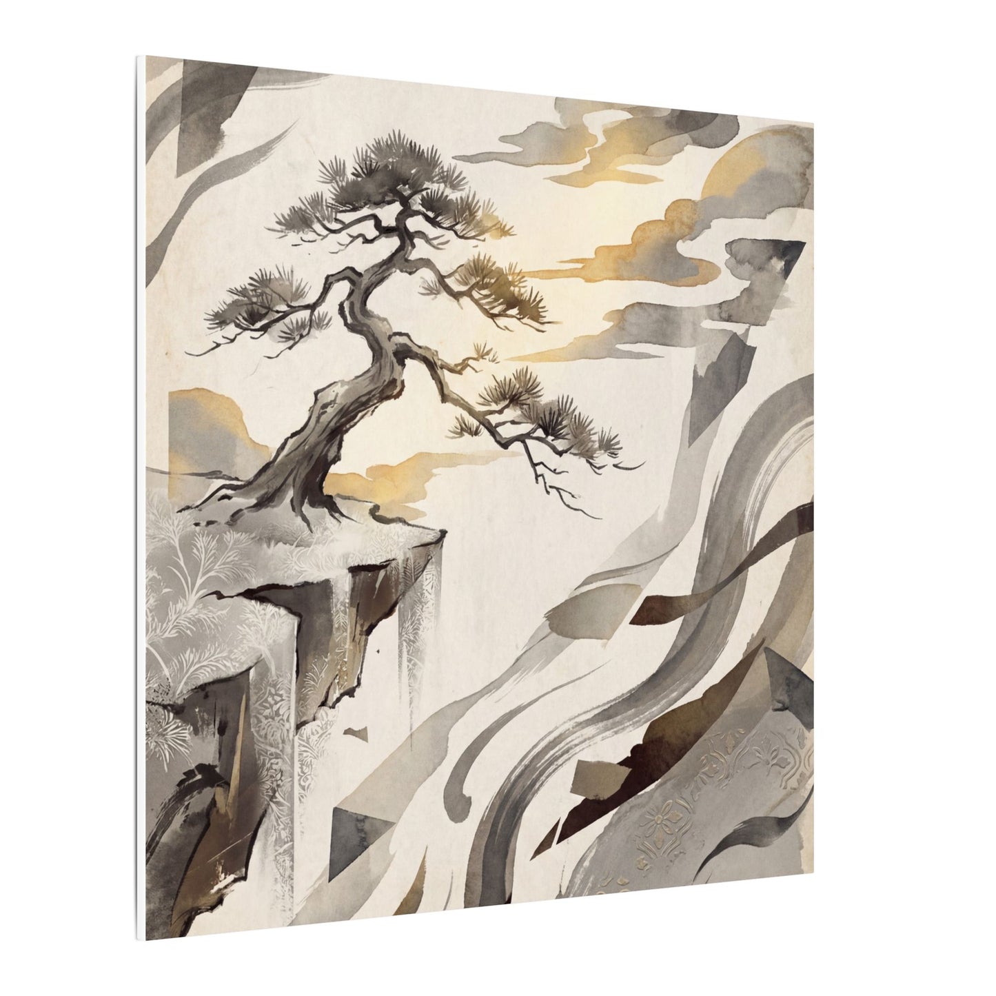 Golden Hour Pine Tree Canvas Art - Japandi Seijaku