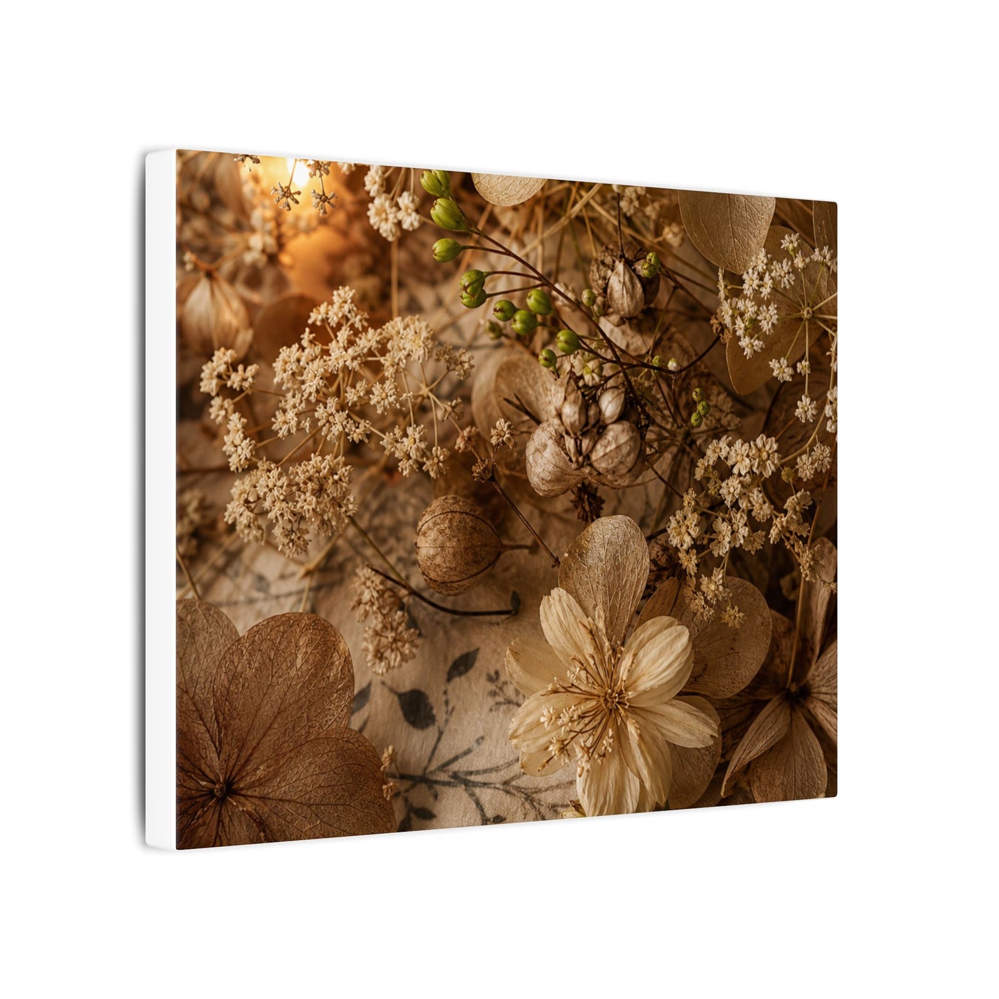 Spring Dried Flowers Japanese Pattern Canvas Art | Earthy Decor