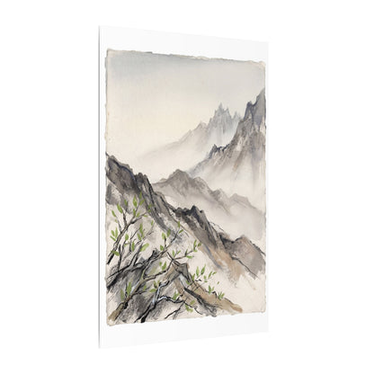 Spring Mountain Mist Texture Canvas Art | Warm Decor