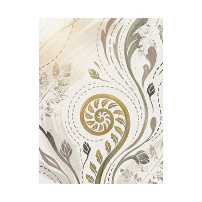 Fern Unfurling Wall Art Print | Spring Japandi Japanese Pattern Art