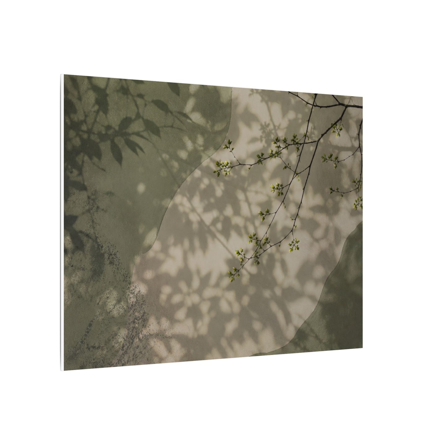 Neutral Shadow Play Canvas Art - Japanese Pattern Japandi