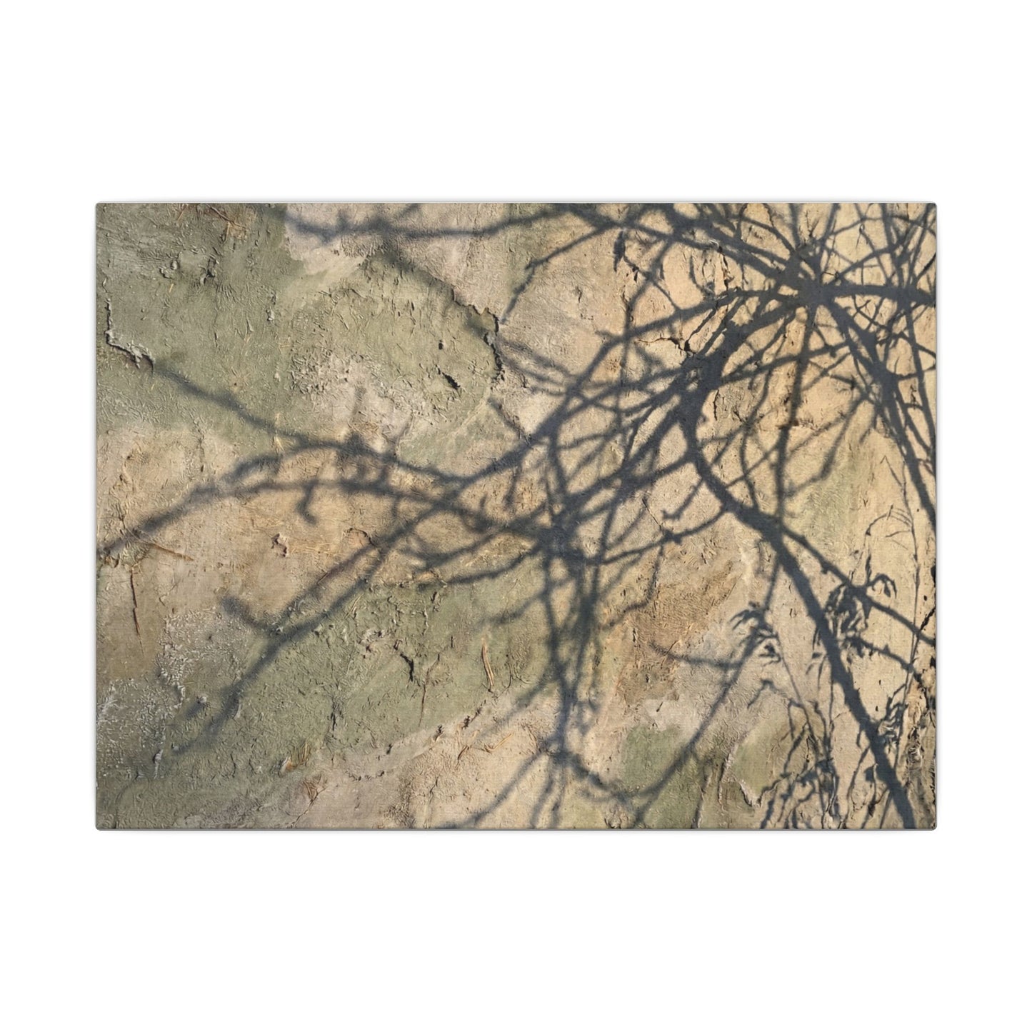 Japandi Shadow Play in Golden Hour | Texture Canvas Art Art Print