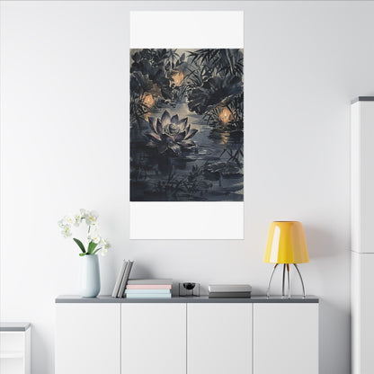 Fukinsei Lotus Flower Canvas Art - Zen Sumi E