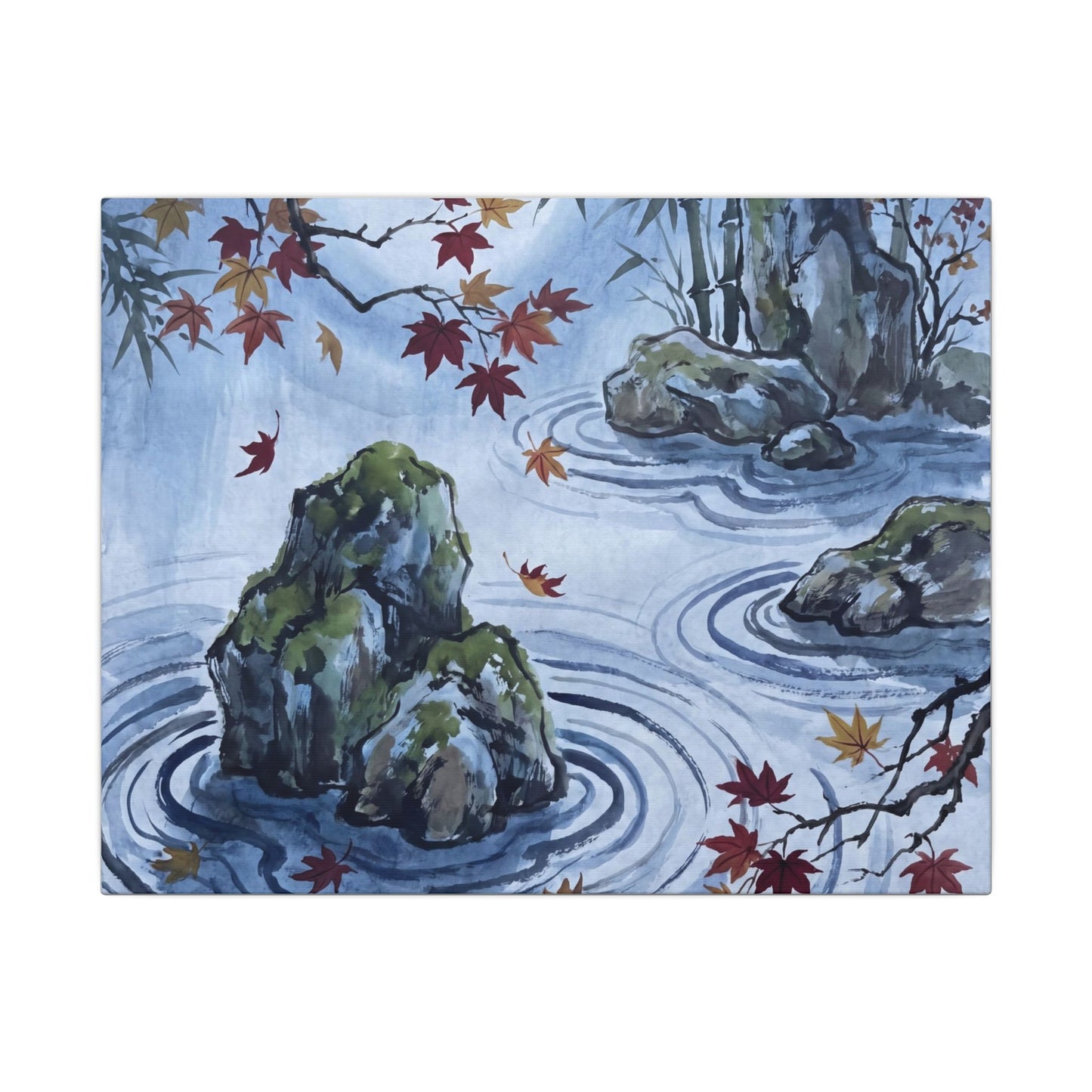 Rock Garden Autumn Canvas Art | Zen Tranquil Design Art Print