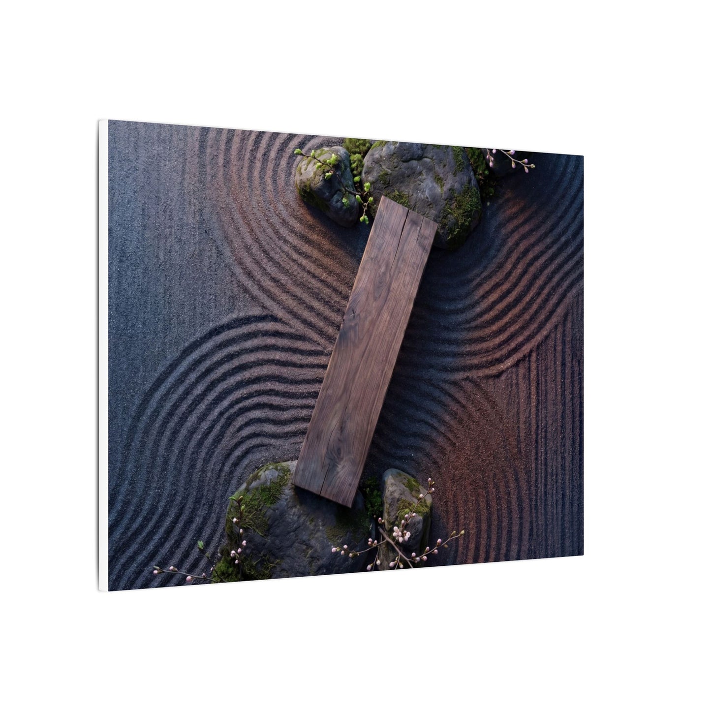 Spring Rock Garden Moody Minimal Canvas Art | Atmospheric Decor