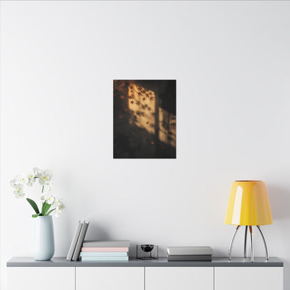 Shadow Play Canvas Art | Autumn Dark Japandi Charcoal Ink Art