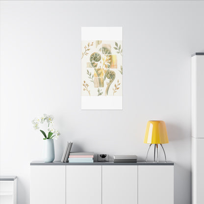 Earthy Fern Unfurling Canvas Art - Watercolor Japandi