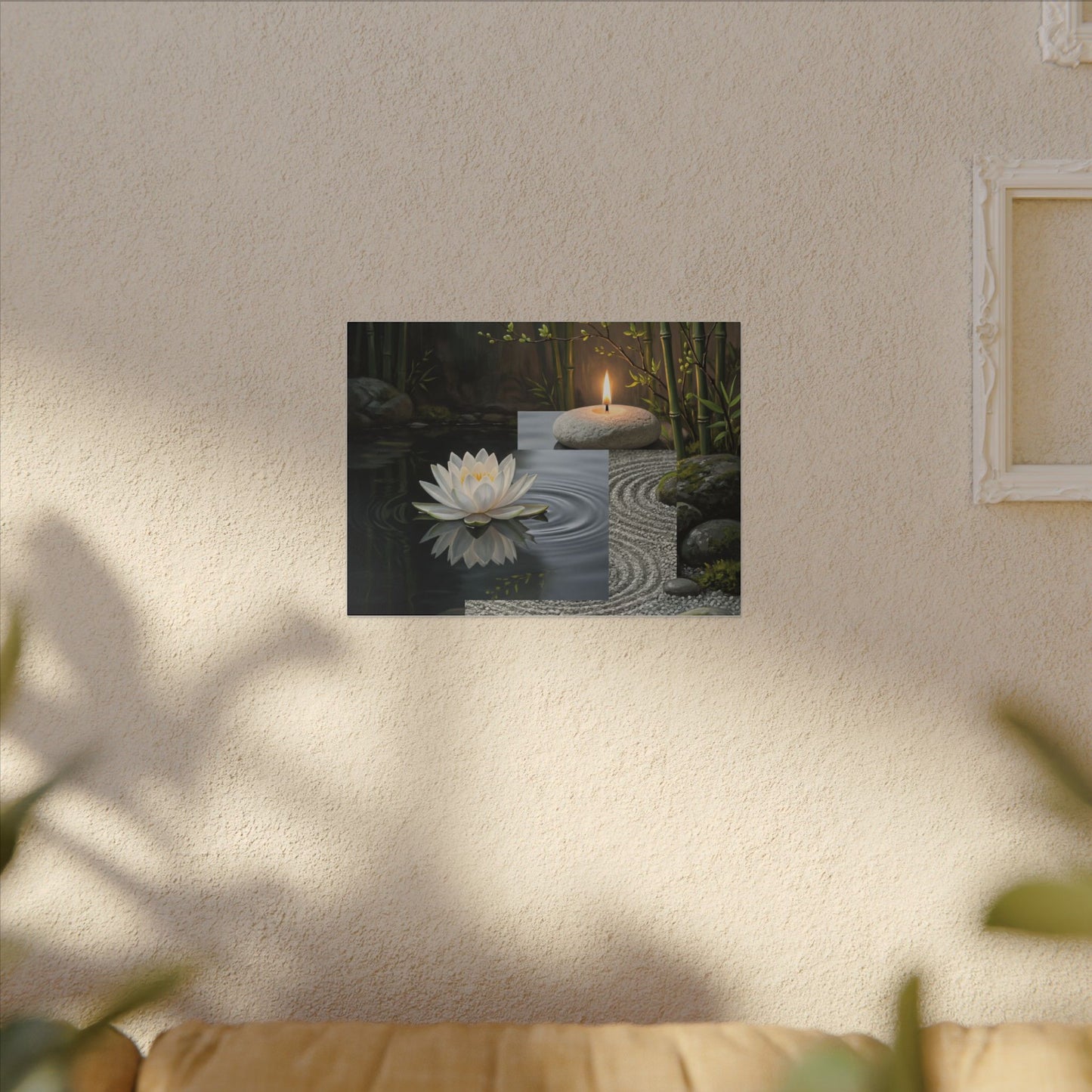 Candlelight Lotus Flower Canvas Art - Zen Kanso