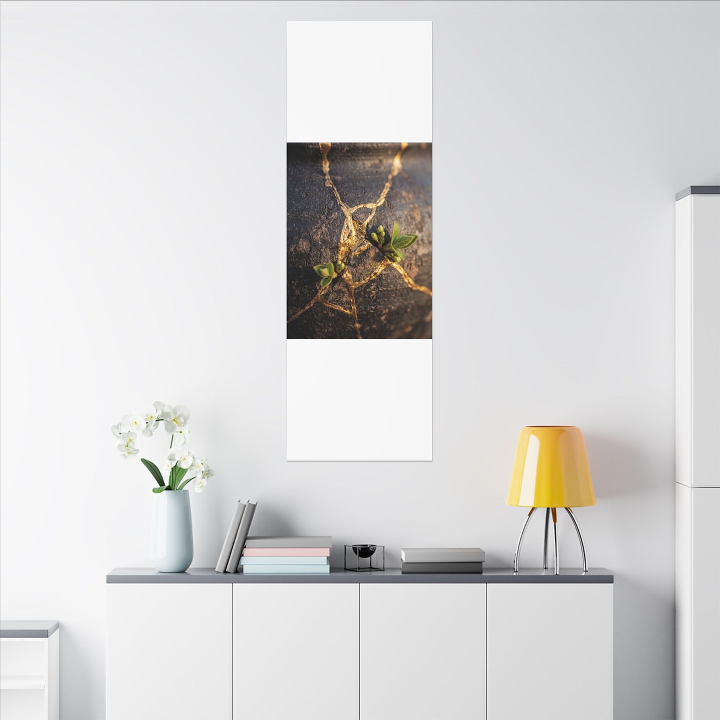 Rust Patina Gold Repair Canvas Art | Resilient Kintsugi Art