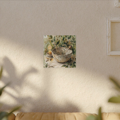 Ceramic Bowl Summer Canvas Art | Japandi Elegant Design
