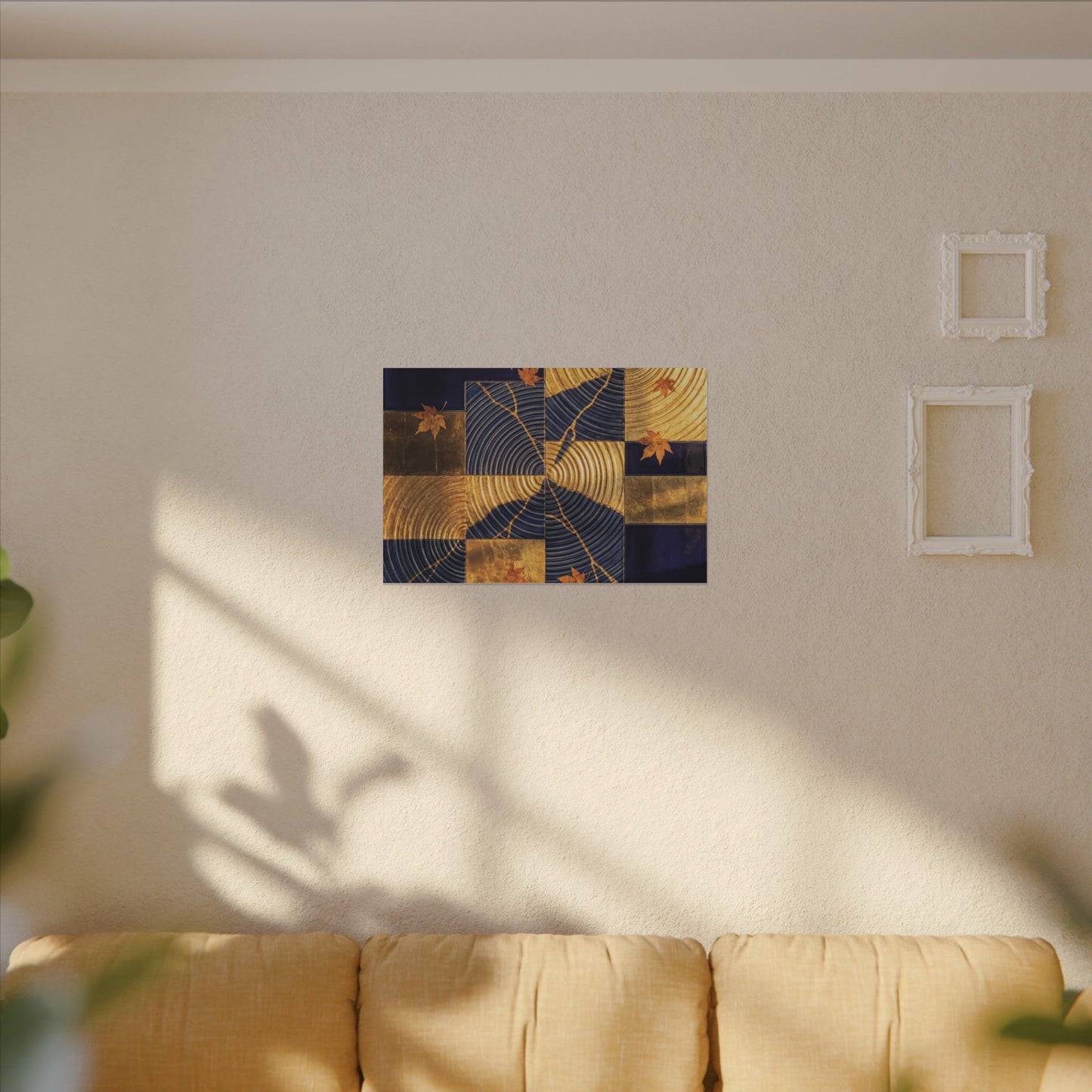Autumn Water Ripple Crackle Gold Canvas Art | Artful Decor