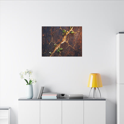 Rust Patina Spring Canvas Art | Kintsugi Resilient Design