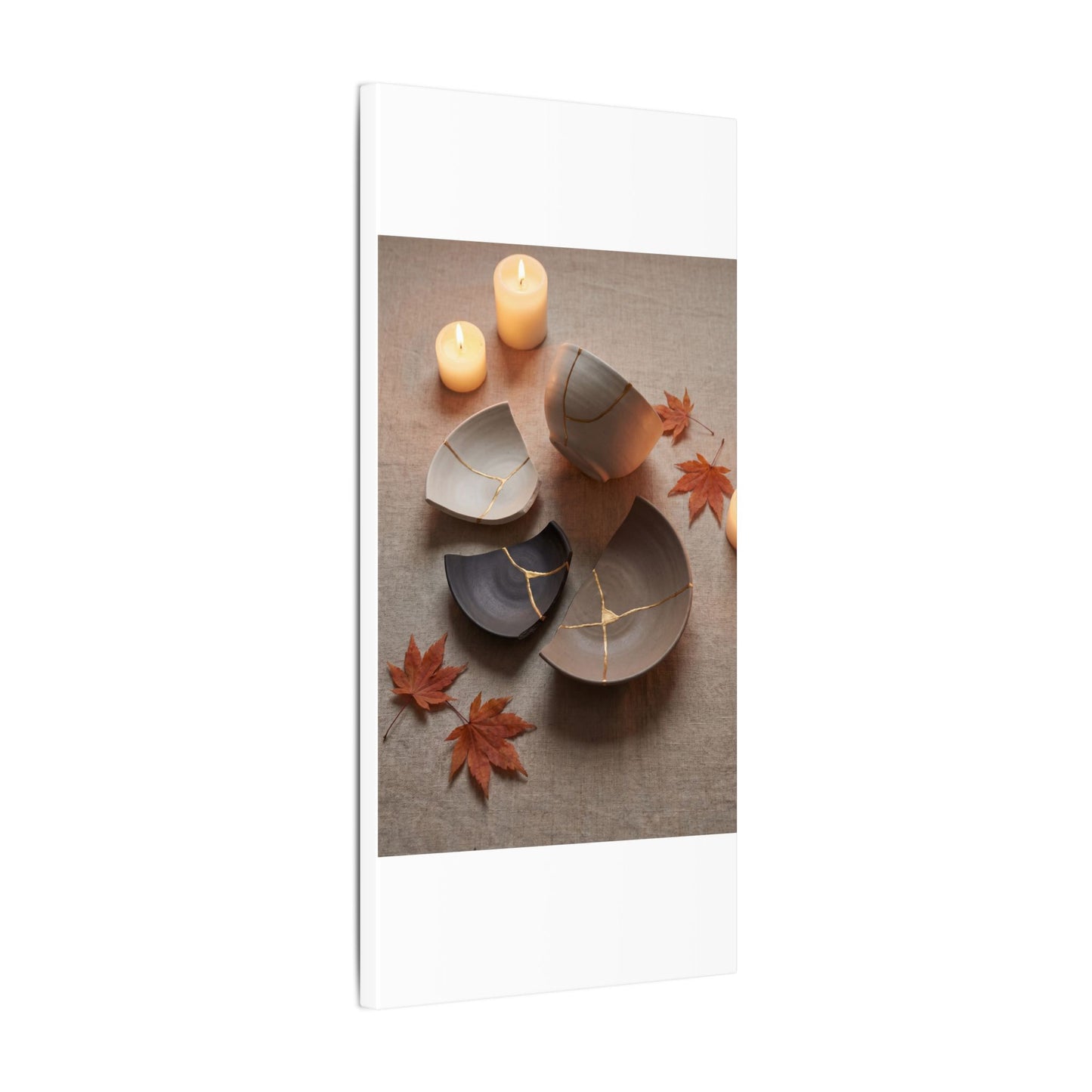 Candlelight Broken Pottery Canvas Art - Japandi Ma