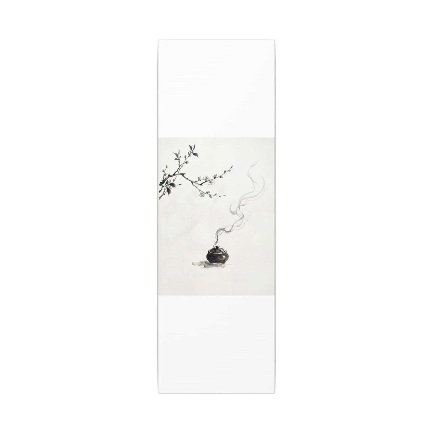 Calm Incense Smoke Canvas Art - Sumi E Zen