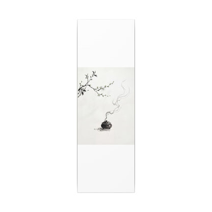 Calm Incense Smoke Canvas Art - Sumi E Zen