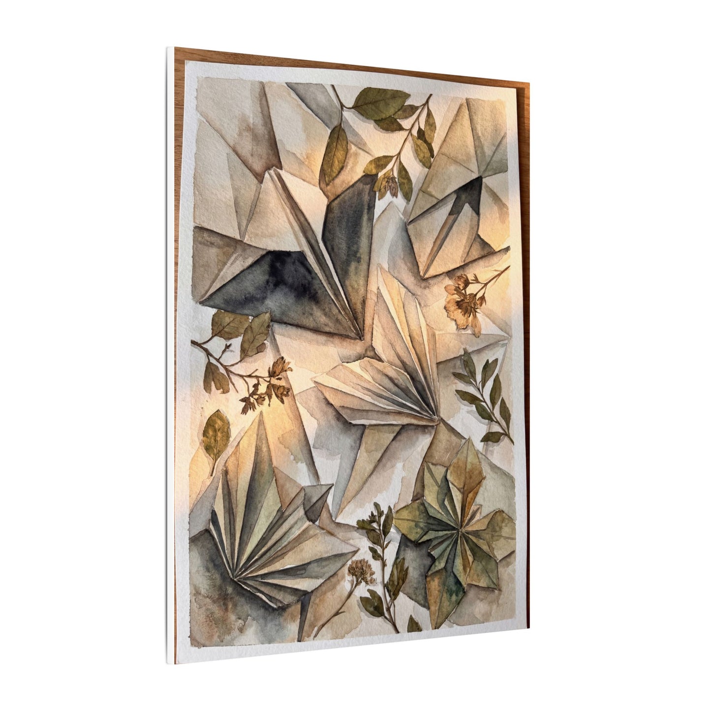 Golden Hour Paper Fold Canvas Art - Japandi Seijaku