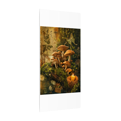 Spring Wild Mushrooms Herbarium Canvas Art | Earthy Decor