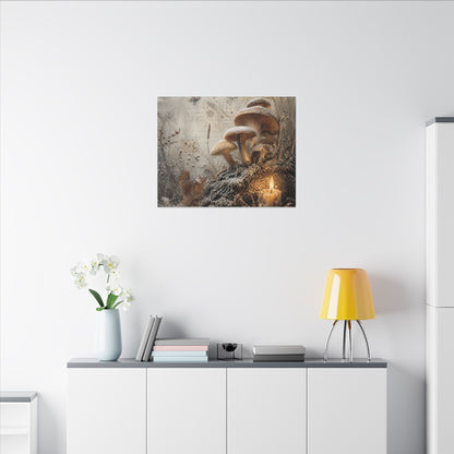 Wild Mushrooms Texture Canvas Art | Elegant Japandi Art