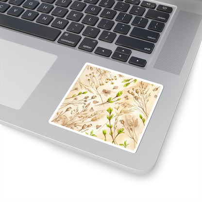 Kanso Dried Flowers Sticker - Japandi Watercolor