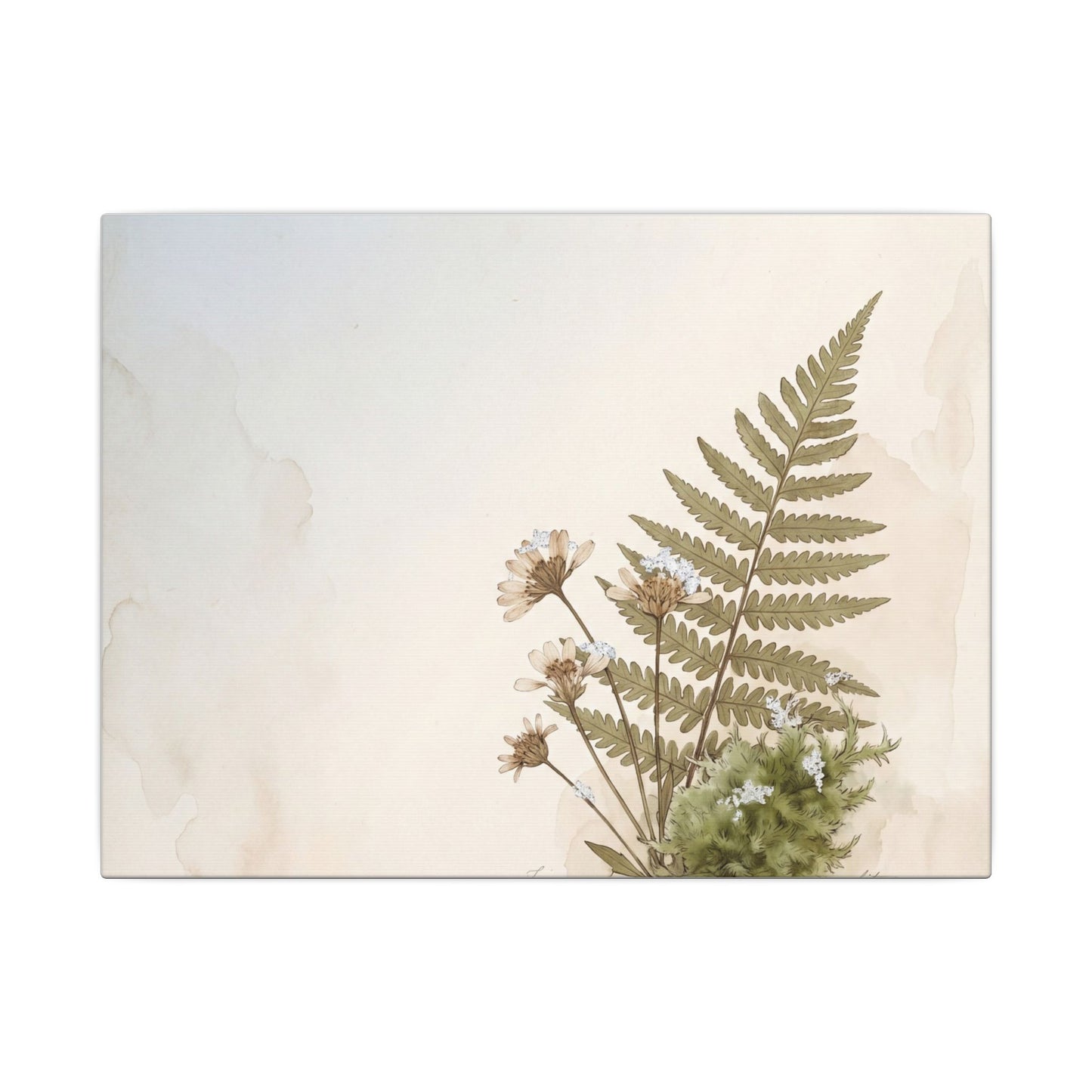 Winter Moss Close Up Herbarium Canvas Art | Enchanting Decor Art Print