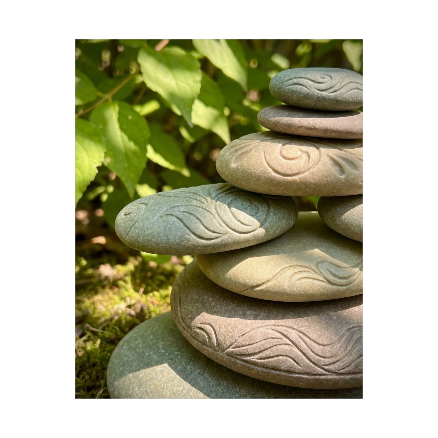 Dappled River Stones Wall Art Print - Japandi Fukinsei