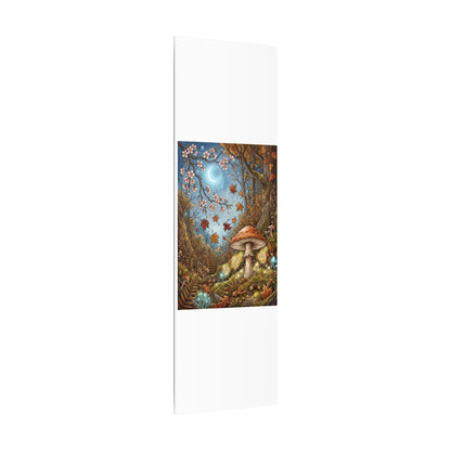 Autumn Cherry Blossom Mushroom Illustration Canvas Art | Enchanting Decor